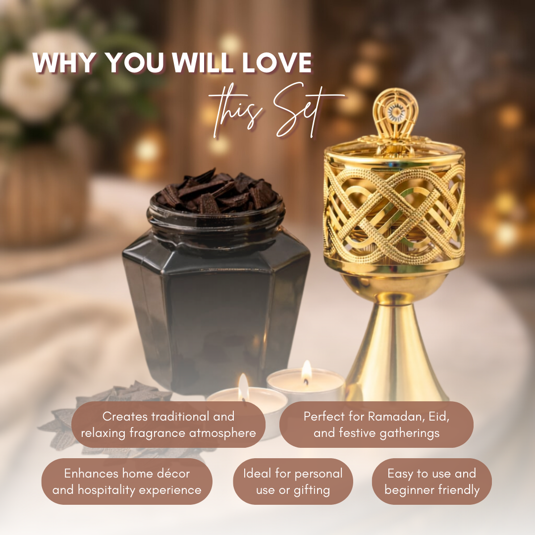 Ramadan Bakhoor Burner & Muattar Set