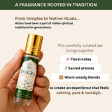 Traditional Attar Set of 6 | Non-Alcoholic Indian Perfume Oils