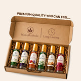 Traditional Attar Set of 6 | Non-Alcoholic Indian Perfume Oils