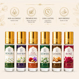 Traditional Attar Set of 6 | Non-Alcoholic Indian Perfume Oils